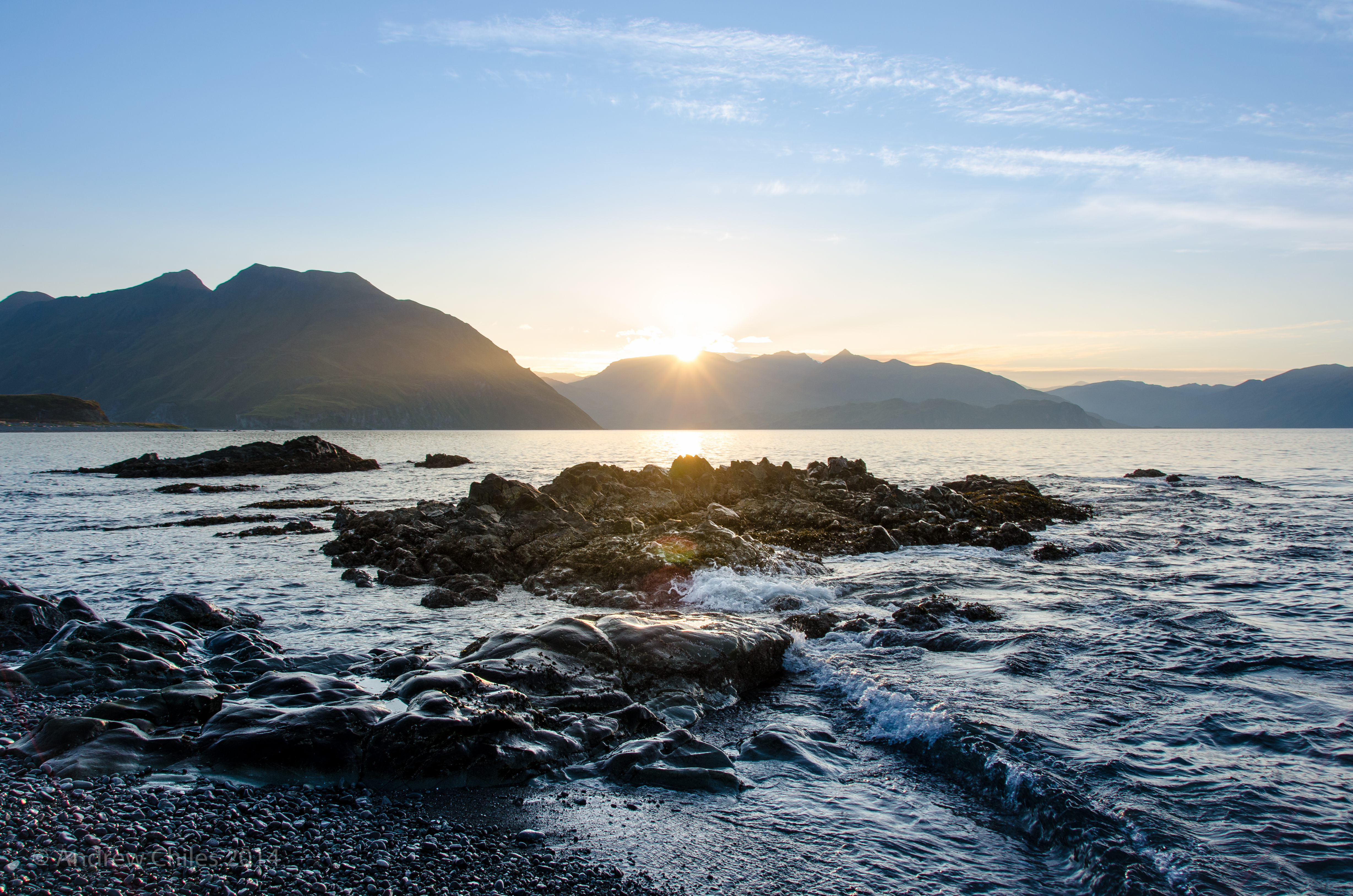 Sunset over Unalaska Bay - Photograph by Andrew Chiles