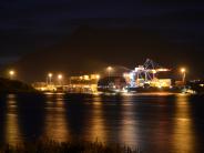 Container Ship and APL Dock at night (Photo by Albert Burnham)