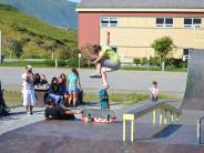 Unalaska youth participating in Skate Jam