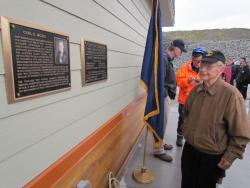 Photo of Carl E. Moses at dedication ceremony.