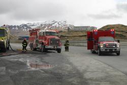 FEMS and DOT apparatus at the 2016 Alaska DOT Tri-Annual Exercise