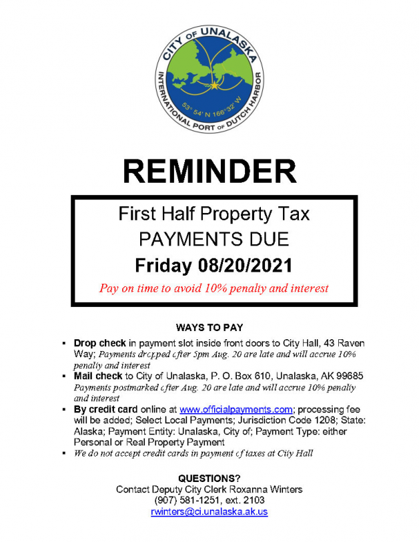 Property Tax Payment Reminder