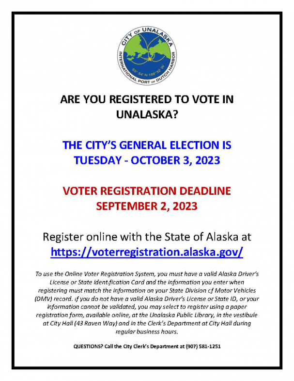 Are your registered to vote in Unalaska?