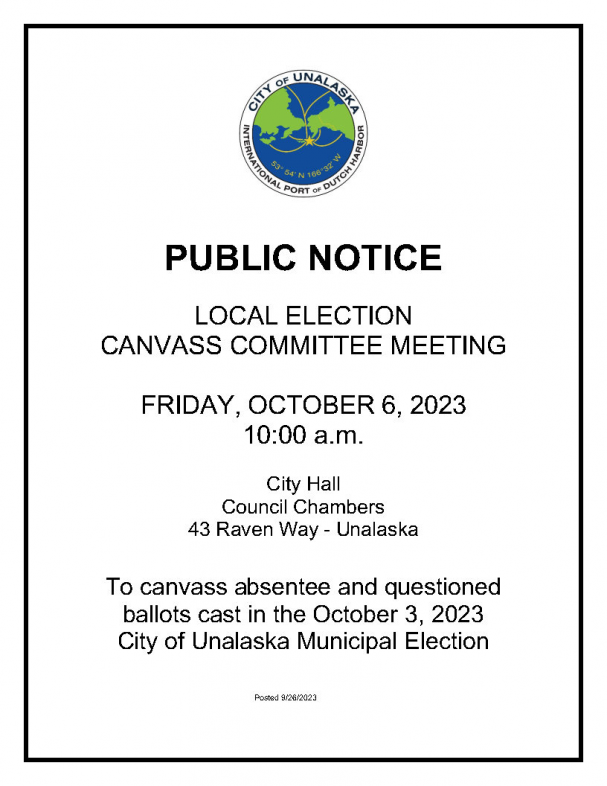 Canvass Committee Notice