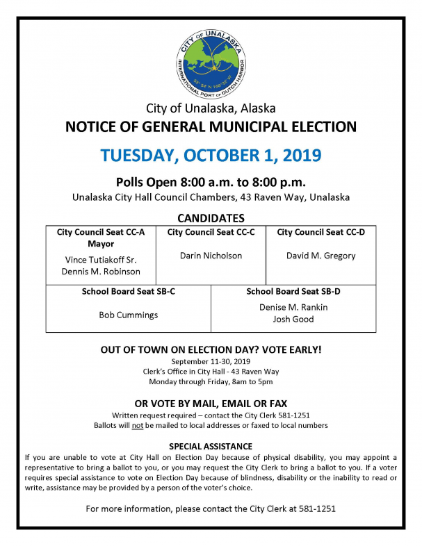 October 1, 2019 Election Day