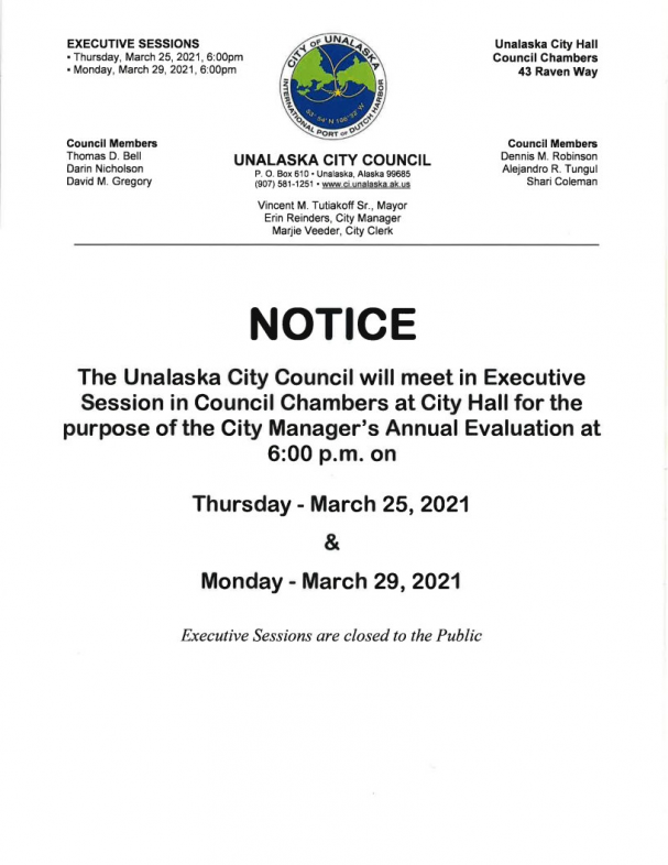 Executive Session Notice