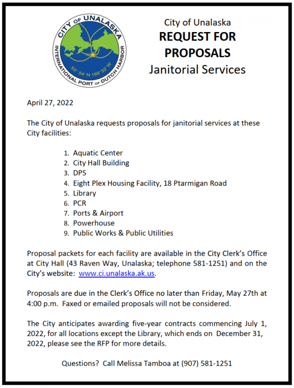 REQUEST FOR PROPOSALS - JANITORIAL SERVICES