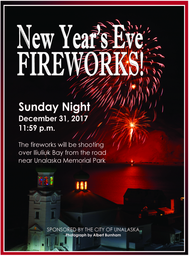 2017 New Year's Eve fireworks flyer