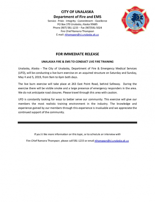Fire & EMS Press Release