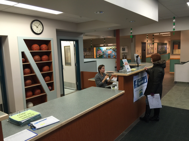 The Unalaska Community Center front desk.