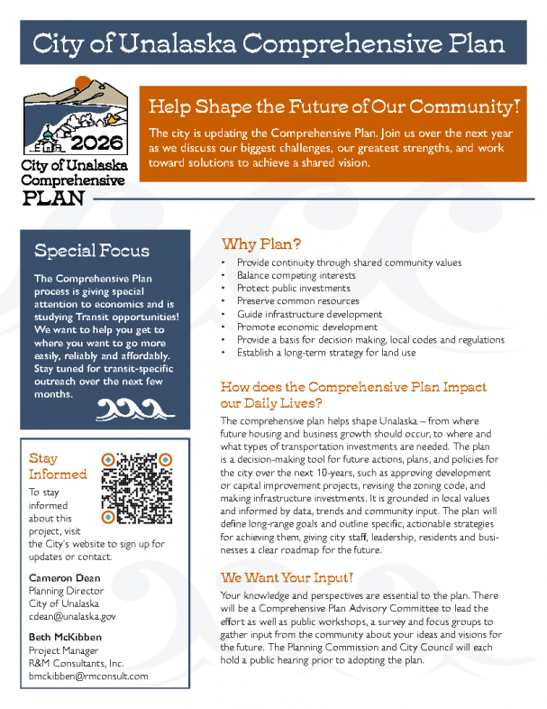 City of Unalaska Comprehensive Plan Fact Sheet